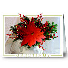 Poinsettia Personalized Holiday Card